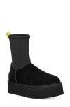 Ugg Womens Black Classic Dipper Suede And Rubber Boots In Black