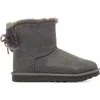 Ugg ® Classic Double Bow Mini Bootie In Charcoal