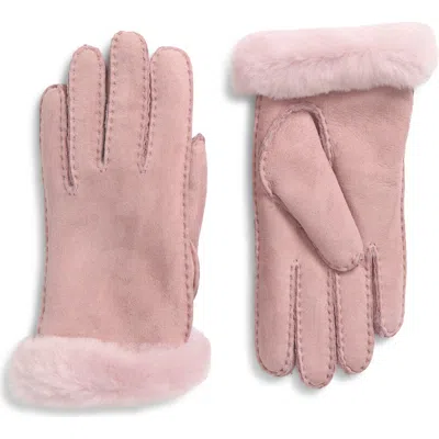Ugg ® Classic Genuine Shearling Suede Gloves In Pink