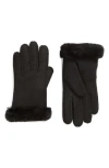 Ugg ® Classic Genuine Shearling Suede Gloves In Black