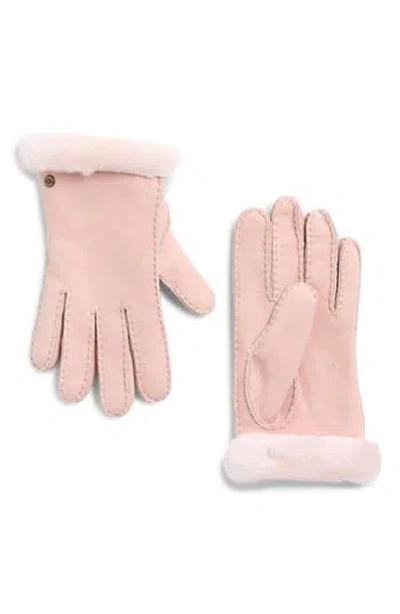 Ugg ® Classic Genuine Shearling Suede Gloves In Pink