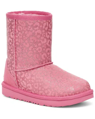 Ugg Classic Ii Glitter Leopard Suede Kid's Bootie In Pink