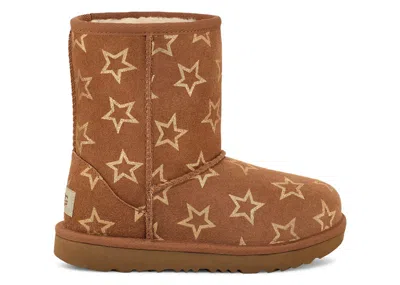 Pre-owned Ugg Classic Ii Iridescent Stars Boot (kids) Sneakers In Chestnut/gold Iridescent In Multi
