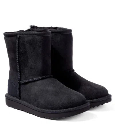 Ugg Kids' Classic Ii Suede Boots In Black/black