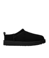 Ugg Classic Micro Water-repellent Suede Platform Ankle Boots In Black