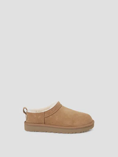 Ugg Classic Micro Stained Leather Mini Boots In Chestnut