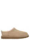 Ugg Short Suede Ankle Boots With Shearling Lining And Pull Tab In Beige