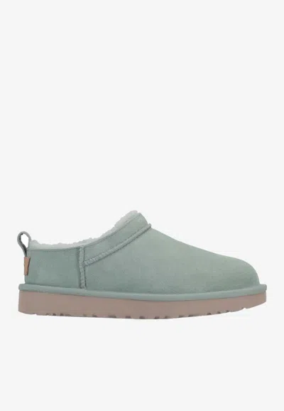 Ugg Classic Micro Suede Slippers In Green