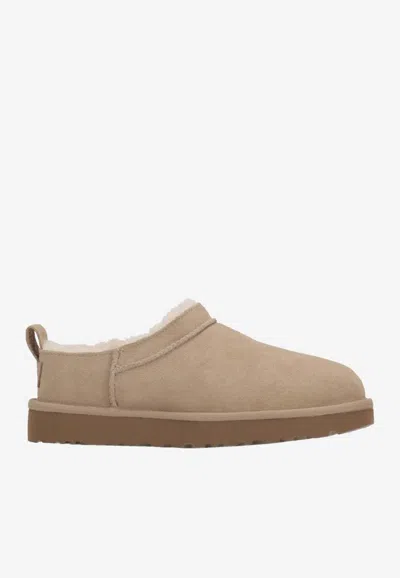 Ugg Classic Micro Suede Slippers In Neutral