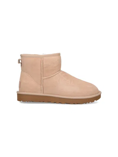 Ugg 'classic Mini' Ankle Boots In Beige