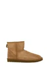 Ugg Classic Mini Brown Ankle Boots With Logo Patch On The Rear And Shearling Lining In Suede Man In Brown