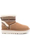 Ugg Womens Tan Classic Mini Atherson Suede And Shearling Ankle Boots Eur 36 / 3 Uk In 中性色