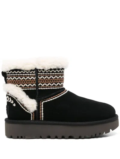 Ugg Round Head Snow Boots In Black