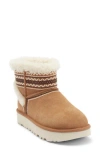 Ugg Womens Tan Classic Mini Atherson Suede And Shearling Ankle Boots Eur 36 / 3 Uk In Animal Print