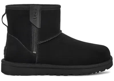 Pre-owned Ugg Classic Mini Bailey Zip Boot (women's) Sneakers In Black