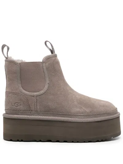 Ugg Classic Mini Platform Ankle Boots In Grey