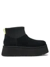 Ugg Black Suede Classic Mini Dipper Ankle Boots In Black
