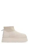 Ugg Classic Mini Dipper Puffer Suede Ankle Boots In White