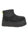 Ugg Black Suede Classic Mini Dipper Ankle Boots In Black