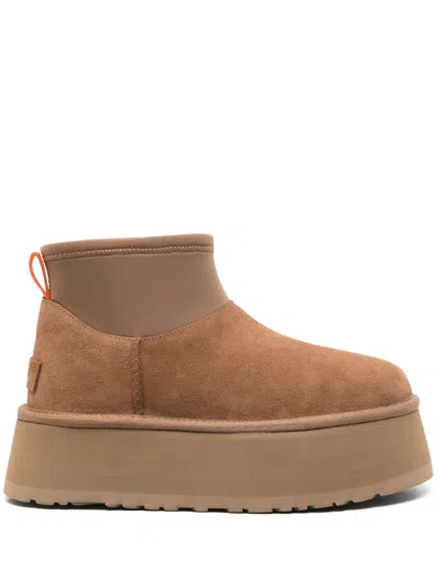Ugg Classic Mini Dipper Boots Woman Chestnut In Brown