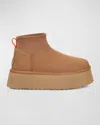 Ugg Mini Puffer Platform Ankle Boot In Chestnut