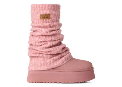 Pre-owned Ugg Classic Mini Dipper Legwarmer Boot (women's) Sneakers In Pink Dawn