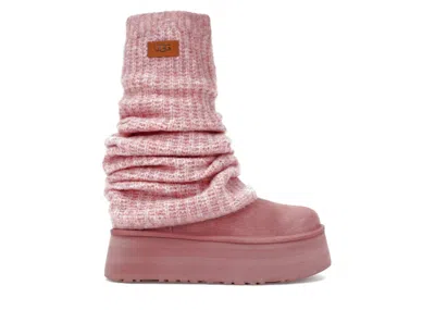 Pre-owned Ugg Classic Mini Dipper Legwarmer Boot (women's) Sneakers In Pink Dawn