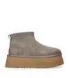 Ugg Mini Ankle Boots With Platform Sole And Pull Tab In Brown