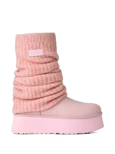 Ugg Classic Mini Dipper Platform Boots In Pink