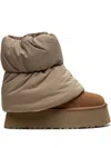 Ugg Classic Mini Dipper Puffer Classic Boots In Amphora Chestnut