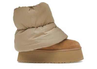 Pre-owned Ugg Classic Mini Dipper Puffer Boot (women's) Sneakers In Amphora/chestnut