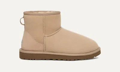 UGG CLASSIC MINI II 1016222-SAN BOOTS WOMEN'S US 8 SAND SHEEPSKIN BOOTIE ZPO3365