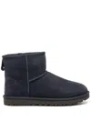 Ugg Ultra Mini Braid Suede Classic Ankle Boots In Blue