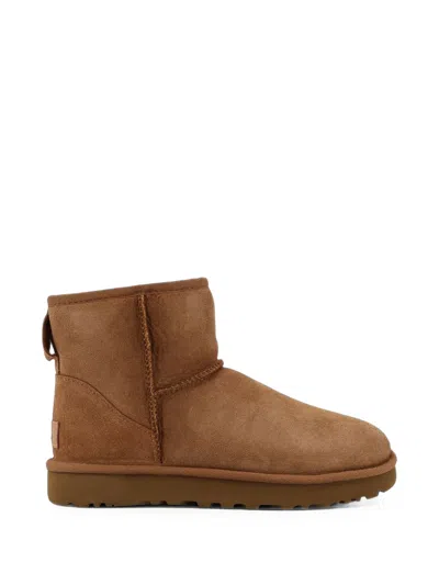 Ugg Classic Mini Ii Suede Ankle Boots In Brown