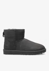 Ugg Classic Mini Ii Womens Suede Cold Weather Shearling Boots In Gray