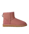 Ugg Classic Mini Ii Shearling-lined Suede Ankle Boots In Pink