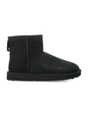 Ugg Classic Mini Ii Suede Boots With Shearling Lining In Black
