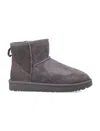 Ugg Classic Mini Ii Suede Boots With Shearling Lining In Gray