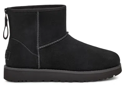Pre-owned Ugg Classic Mini Logo Zip Boot (women's) Sneakers In Black