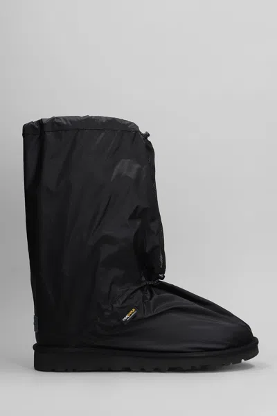 Ugg Classic Mini Low Heels Boots In Black Nylon