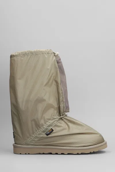Ugg Classic Mini Low Heels Boots In Green Nylon