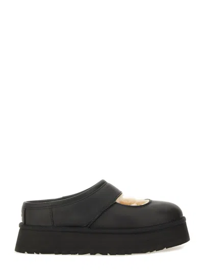 Ugg Classic Mini Mary Jane Leather Sandals In Black