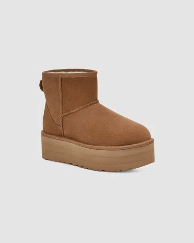 Ugg Classic Mini Platform 1134991-che Women's Chestnut Suede Comfort Ankle Boots