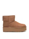 Ugg 50mm Classic Mini Platform Logo-patch Boots In Brown