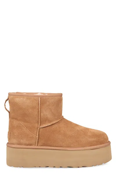 Ugg Classic Mini Platform Ankle Boots In Brown