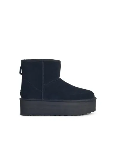 UGG UGG 'CLASSIC MINI PLATFORM' BLACK SUEDE BOOTS