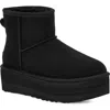 Ugg Classic Mini Platform Womens Suede Ankle Boots In Black
