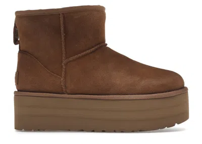 Pre-owned Ugg Classic Mini Platform Boot (women's) Sneakers In Chestnut