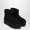 Ugg Classic Mini Platform Black Ankle Boots With Platform In Suede Woman In Black