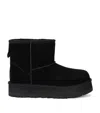 Ugg Classic Ultra Mini Platform Suede And Shearling Boots 7-10 Years In Black